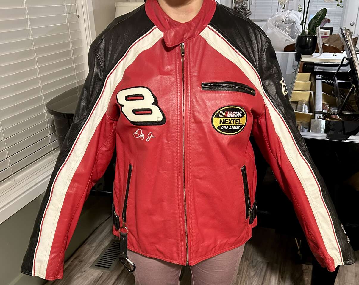 Vintage Budweiser Dale Earnhardt Jr Nascar Leather Jacket Medium