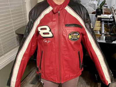 Vintage Budweiser Dale Earnhardt Jr Nascar Leather Jacket Medium