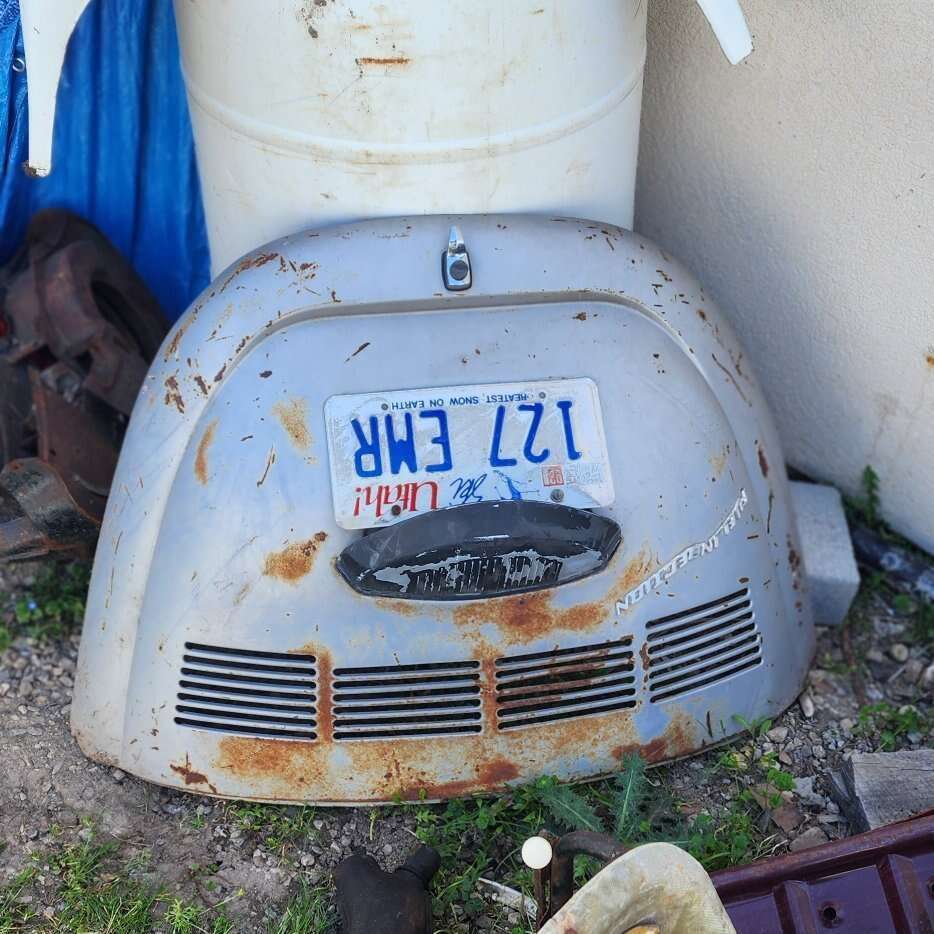 75 vw bug deck lid, $30, baja nose $30, Vw RACE