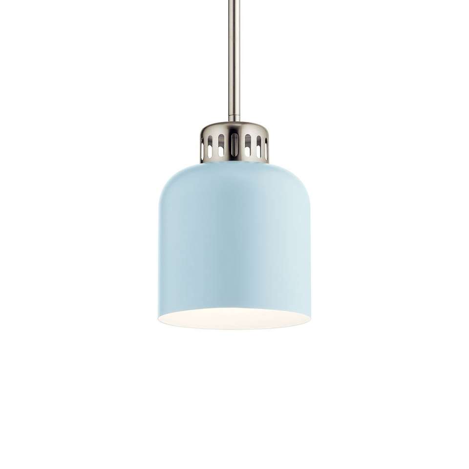 NEW LIGHT BLUE BRUSHED NICKEL PENDANT LIGHT