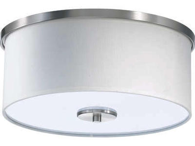 NEW BRUSHED NICKEL 2 LIGHT FLUSHMOUNT CHANDELIER (RETAILS: $170)