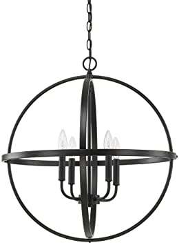NEW CAPITAL LIGHTING HARTWELL BLACK 4 LIGHT CHANDELIER (2 AVAILABLE) - RETAILS: $398 EACH)