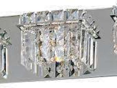 NEW ET2 BANGLE CRYSTAL 3 LIGHT CHROME VANITY LIGHT (RETAIL: $288.00)