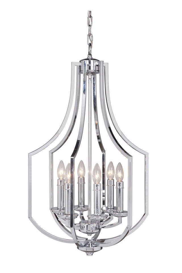NEW CRAFTMADE HAYDEN 6 LIGHT CHROME CHANDELIER (RETAILS: $385)