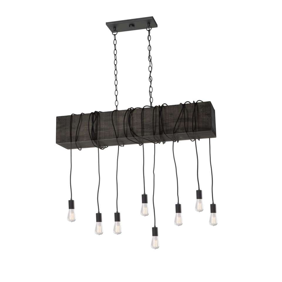 NEW ARTCRAFT FARMHOUSE 8 LIGHT BLACK WOODEN CHANDELIER (RETAIL: $817 EACH)