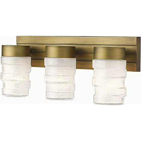 NEW 3 LIGHT BRUSHED GOLD VANITY LIGHT