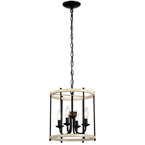 NEW BLACK 4 LIGHT ROUND CHANDELIER (2 AVAILABLE)