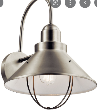 NEW KICHLER BRUSHED NICKEL OUTDOOR WALL SCONCE LIGHT (RETAILS; $249.99)