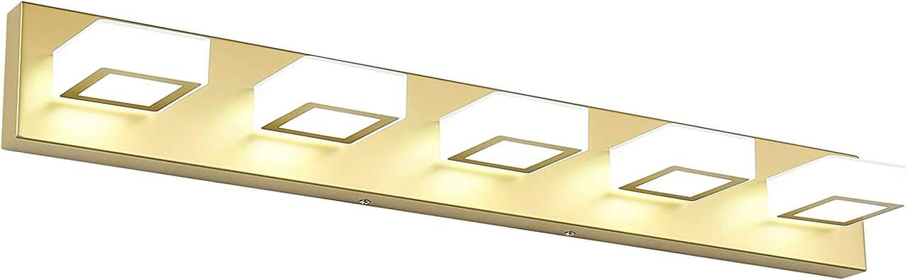 NEW BRUSHED GOLD LED 5 LIGHT VANITY LIGHT