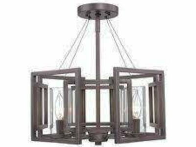 NEW GOLDEN LIGHTING MARCO 4 LIGHT CHANDELIER (RETAILS: $319)