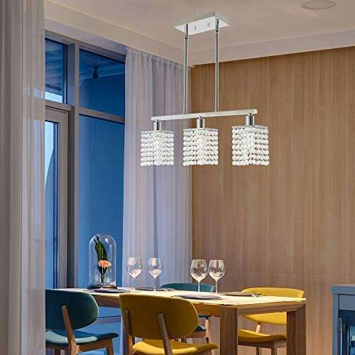 NEW 3 LIGHT CHROME CRYSTAL CHANDELIER