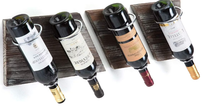 NEW RUSTIC WALL MOUNT WINE RACK HOLDER (5 AVAILABLE) - RETAILS: $39.98 EACH