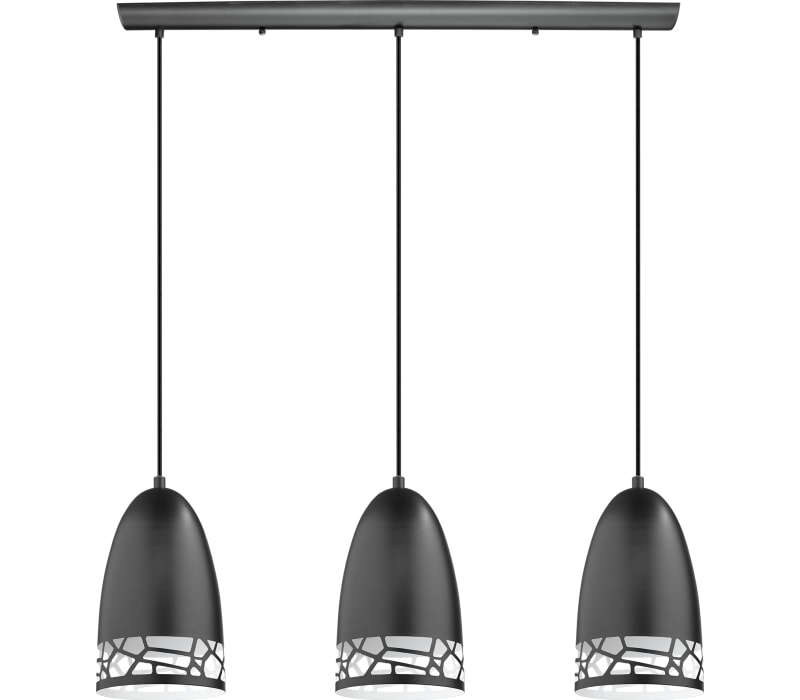 NEW 3 LIGHT BLACK ADJUSTABLE CHANDELIER