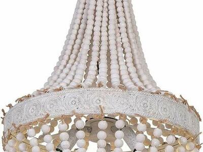 NEW LARGE 3 LIGHT BEADED CHANDELIER (2 AVAILABLE)