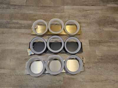 NEW KUZCO OROS LED 3 LIGHT VANITY LIGHT (AVAILABLE IN GOLD AND BRUSHED NICKEL)