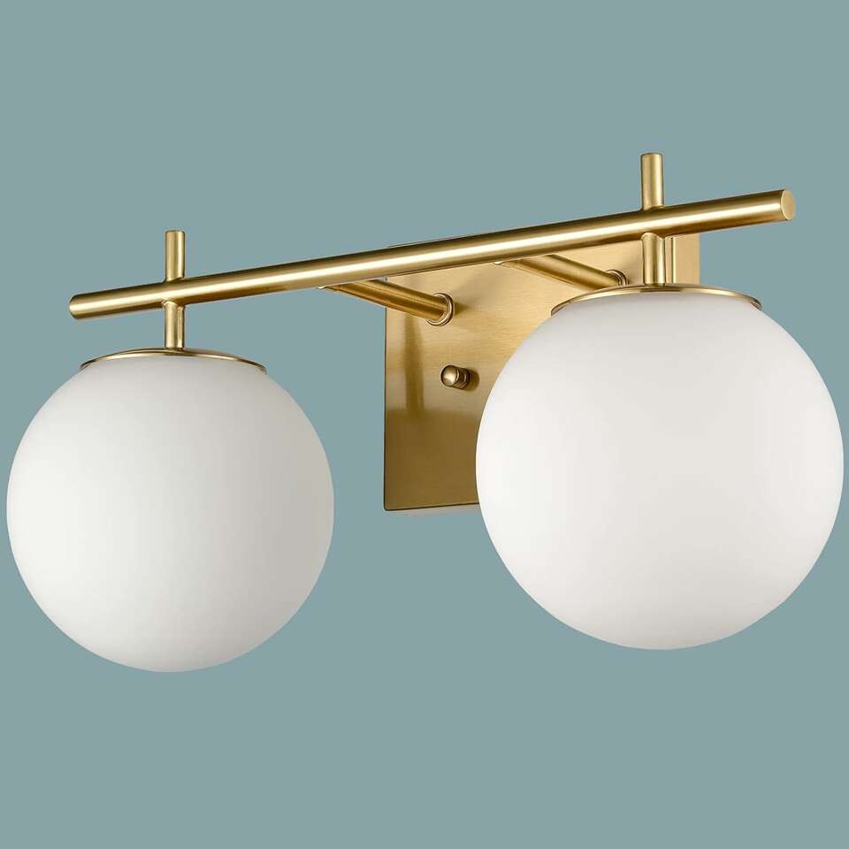 NEW SHAWNKEY BRUSHED GOLD 2 LIGHT VANITY LIGHT