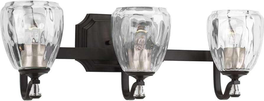NEW PROGRESS LIGHTING ANJOUX 3 LIGHT RUBBED OIL VANITY LIGHT (RETAIL: $190)