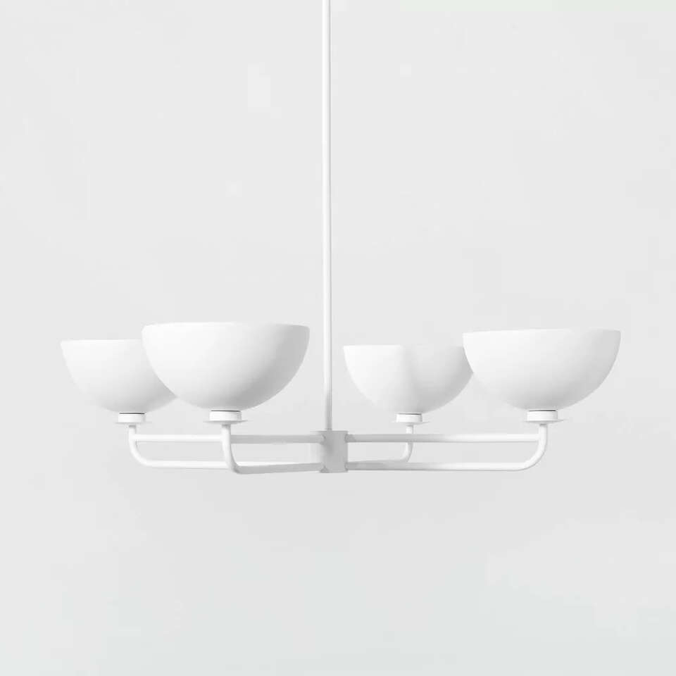 NEW WHITE 4 LIGHT LARGE CHANDELIER