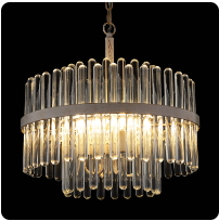 NEW CRYSTAL ANTIQUE WHITE 4 LIGHT CHANDELIER