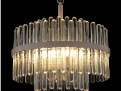 NEW CRYSTAL ANTIQUE WHITE 4 LIGHT CHANDELIER