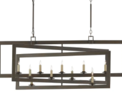 NEW CURREY & COMPANY MIDDLETON 11 LIGHT WROUGHT IRON CHANDELIER (RETAIL: $1844)