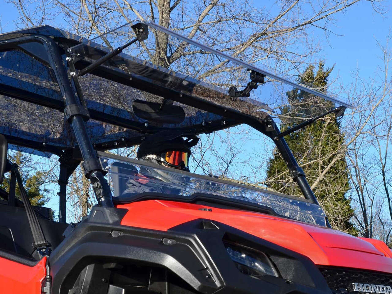 SuperATV tilt out poly windshield Honda Pioneer 1000
