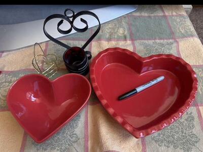 Glass and Iron / Metal Heart Valentine Decorations
