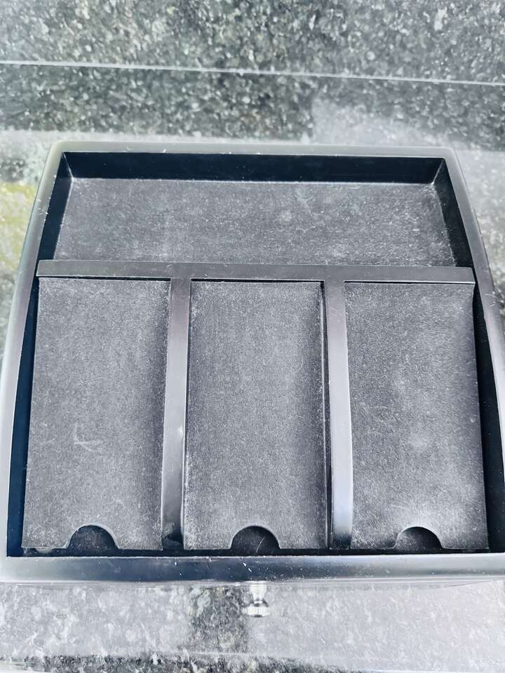 Black Wooden Phone Docking Station & Charging Valet – One Drawer