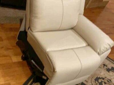 Almond faux leather fabric sectional piece