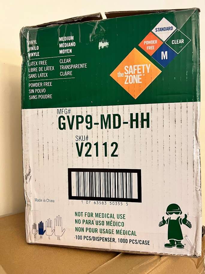 VINYL GLOVES POWDER FREE CLEAR MEDIUM CASE OF 1000/ 10 PKS/BRAND NEW