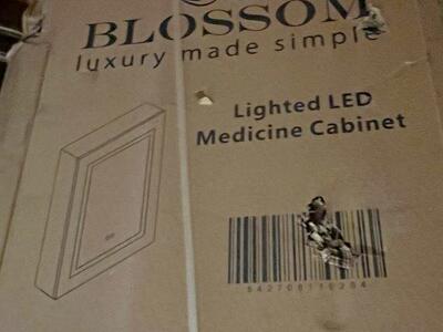 BLOSSOM LIGHTED LED MEDICINE CABINET WITH DEFOGGER/ BRAND NEW