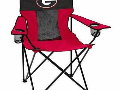 LOGO BRANDS ELITE BLACK/RED GEORGIA FOLDING CHAIR/BRAND NEW