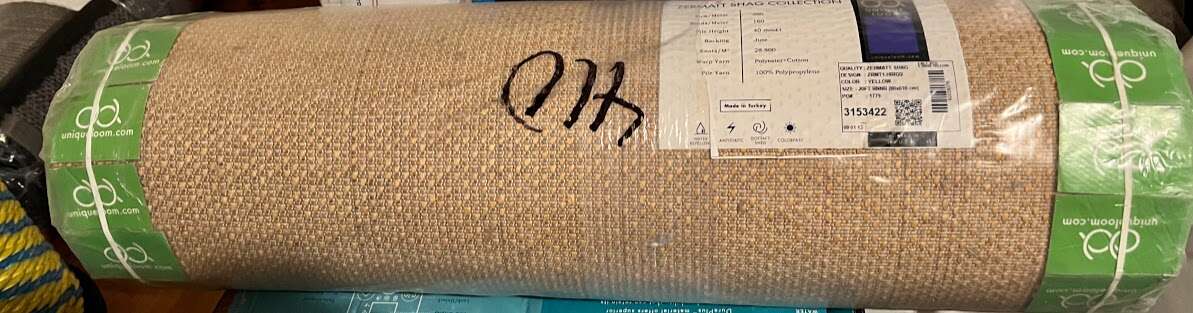 ZERMATT SHAG COLLECTION UNIQUE LOOM YELLOW 3153422 2' 7" X 20'  RUNNER/BRAND NEW