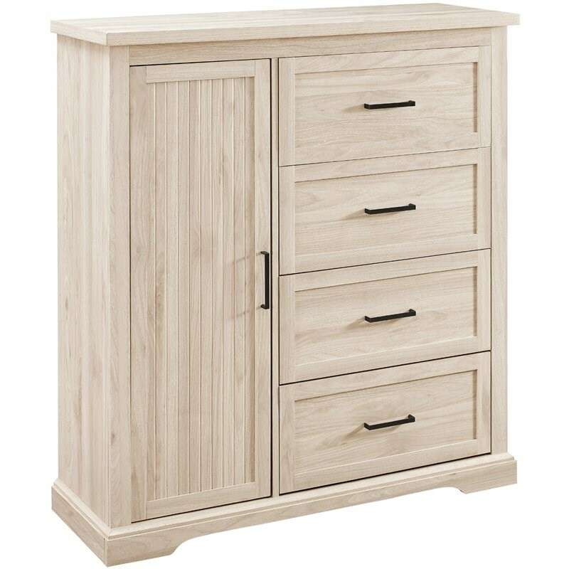 JOLENE 45 4 DRAWER AND 3 ADJUSTABLE SHELVES WARDROBE IN BIRCH/ASSEMBLED/BRAND NEW BUT SOME DAMAGE