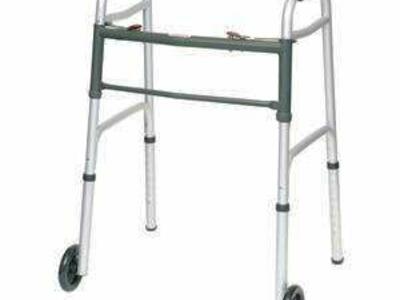 PROBASICS ALUMINUM JUNIOR WALKER 2 BUTTON W/WHEELS 4/CS 300 LB WEIGHT CAPACITY/BRAND NEW
