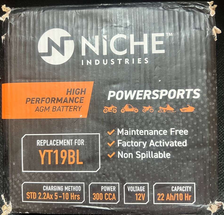 NICHE INDUSTRIES POWERSPORTS HIGH PERFORMACE AGM BATTERY YT19BL/NEW