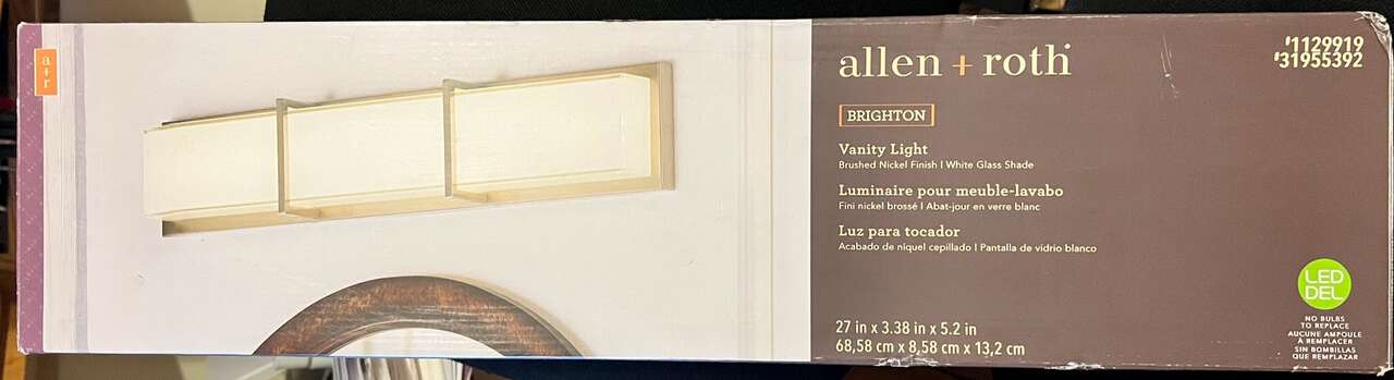 ALLEN & ROTH BRIGHTEN LED Nickel Modern/Contemporary Vanity Light Bar