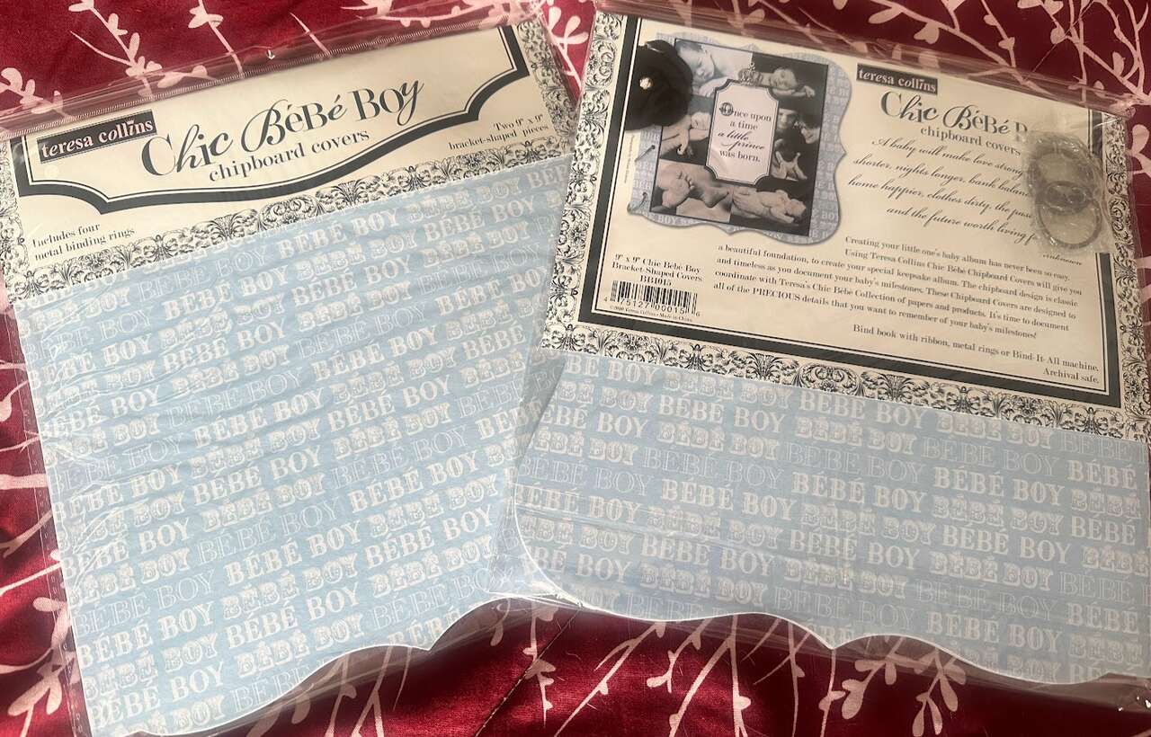 TERESA COLLINS CHIC BEBE BOY CHIPBOARD COVERS/ I HAVE SEVERAL/BRAND NEW