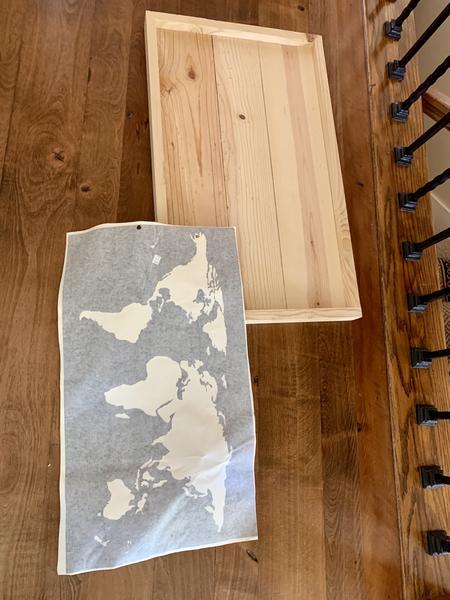 World Map Wooden Wall Hanging And Vinyl To Attach