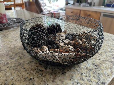 Metal Basket With Decorations