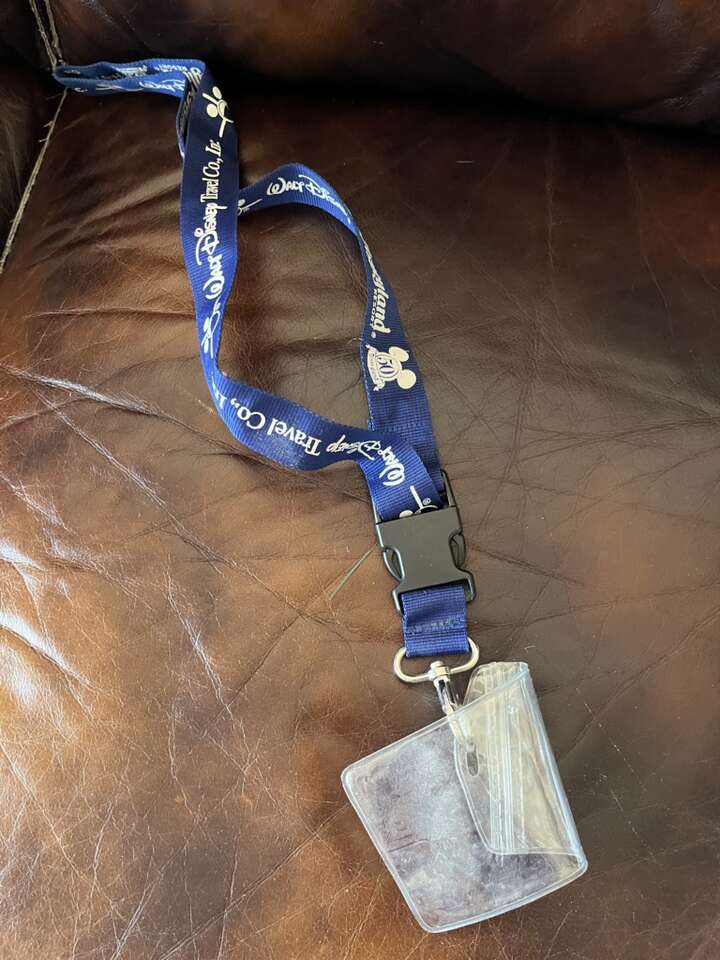 Disneyland resort 50th lanyard blue/white