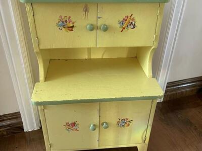 Antique Kids Yellow Play Kitchen