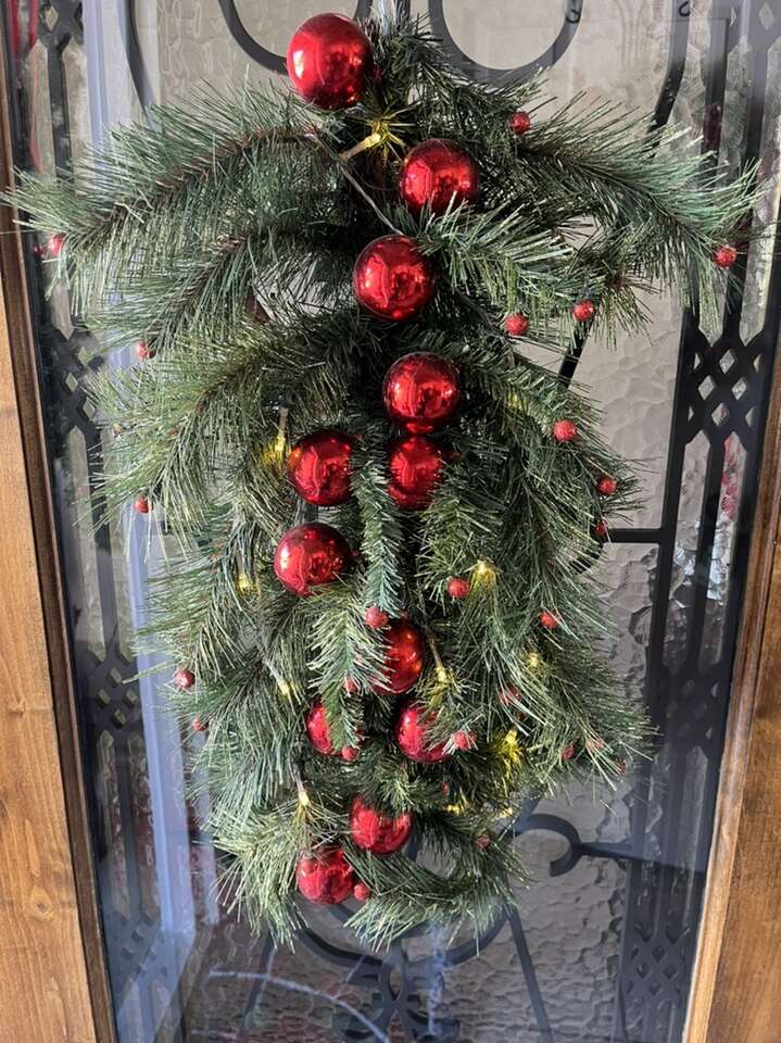 Tall Berry Christmas Swag Door Hanger