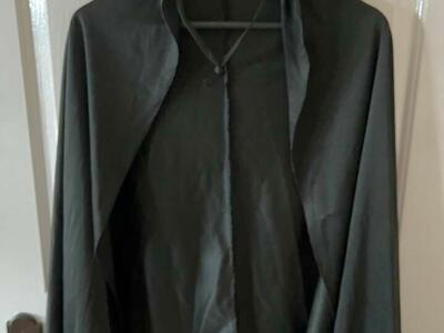 Kids One Size Black Cape With Collar