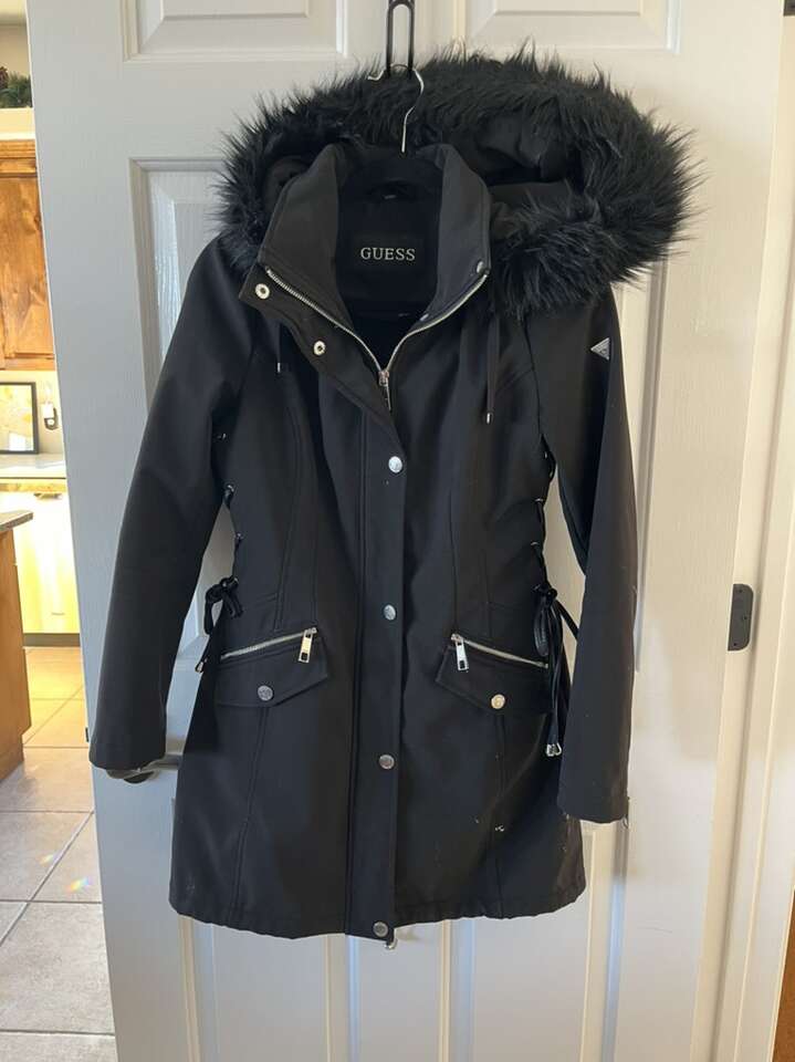 Women’s Black Guess Brand Coat Size Small