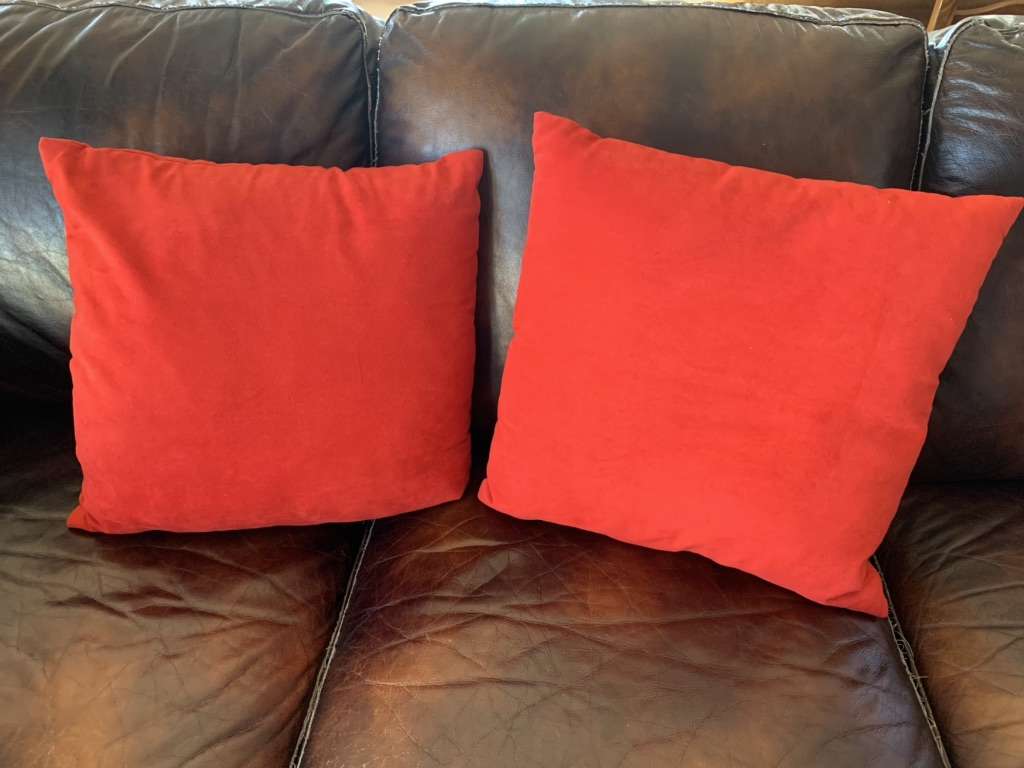 Set Of 2 Bright Red Toss Pillows