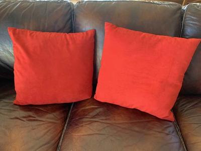 Set Of 2 Bright Red Toss Pillows