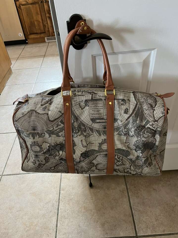 Large World Map Duffel Bag