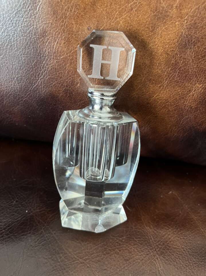 Saks Fifth Avenue Crystal H Perfume Bottle