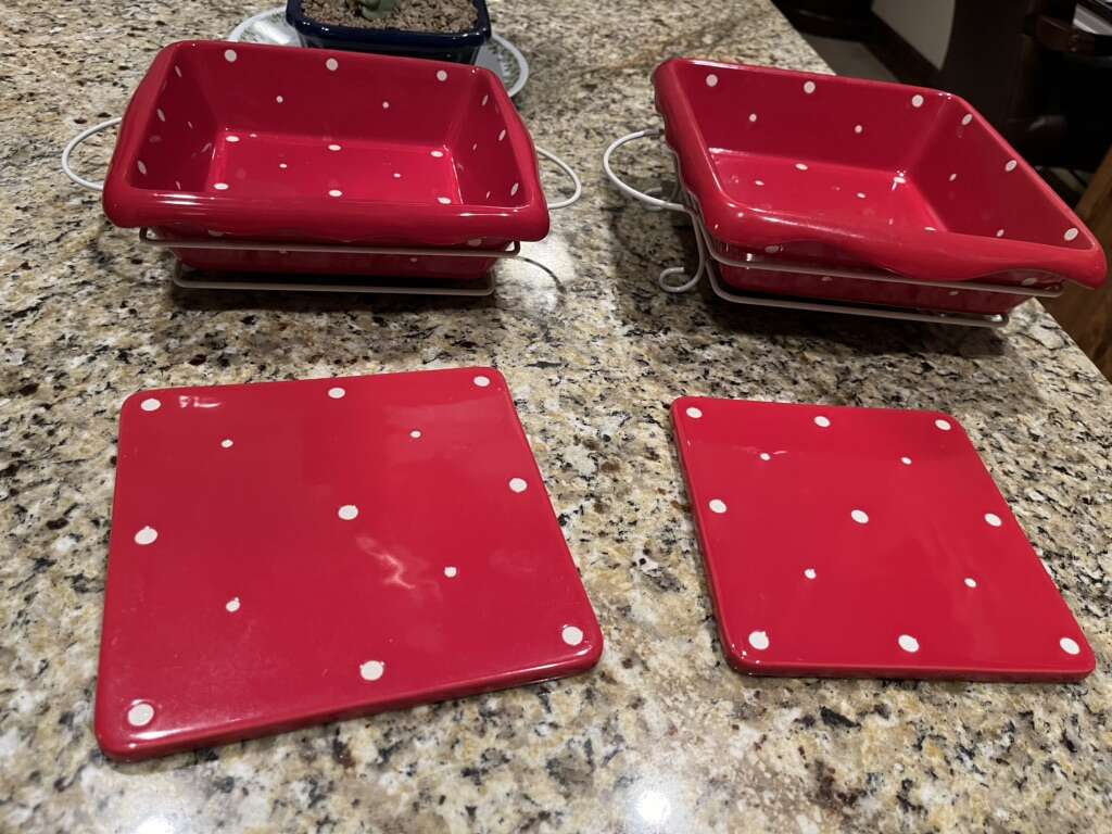 Polka Dot Serving Set Red And White